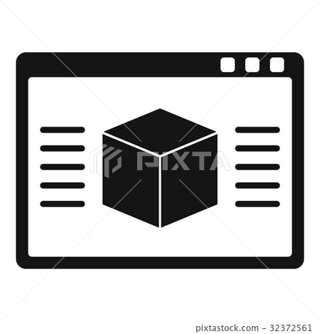 3d model icon simple-插圖素材 [32372561] - PIXTA圖庫