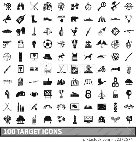 100 target icons set, simple style - Stock Illustration [32372574] - PIXTA