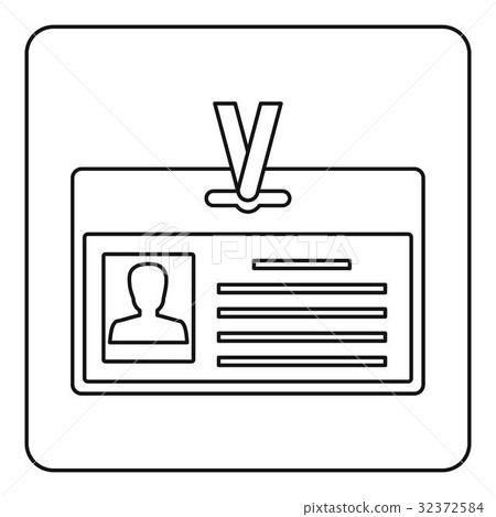 Identification card icon outline Identification card icon outline 32372584