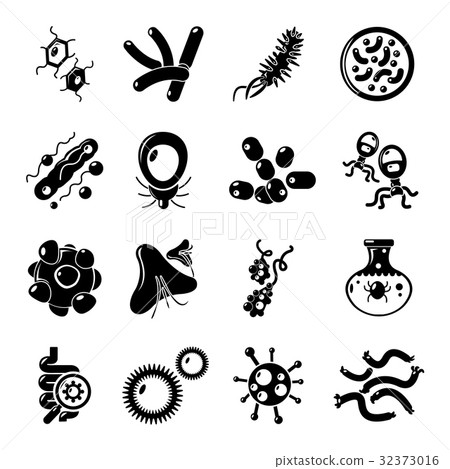 Virus bacteria icons set, simple style - Stock Illustration [32373016 ...