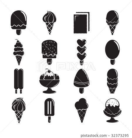 Ice cream icons set sweet, simple style 32373295