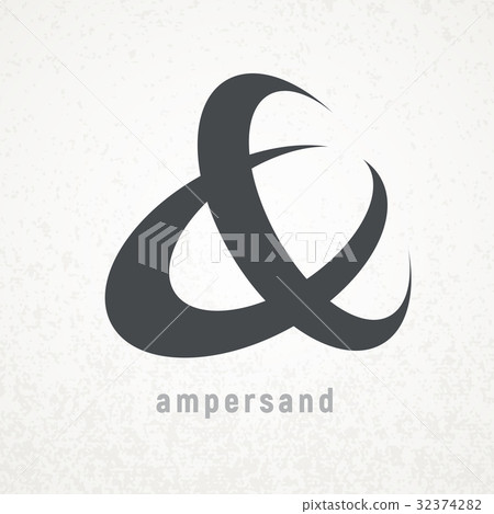 Ampersand. Elegant vector symbol on grunge 32374282