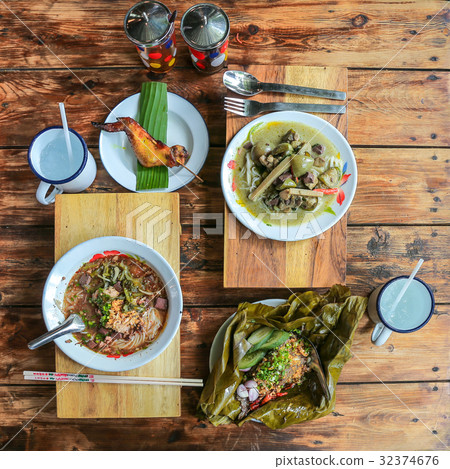 top view Tradition Northern Thai food. Thai food top view Tradition Northern Thai food. Thai food 32374676