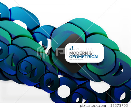 Geometric abstract background, cut chain shapes or 32375793