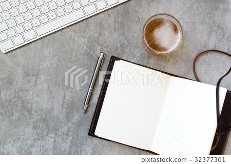 Writers desk with beer 32377301