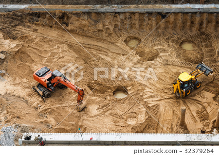Construction of concrete foundation of new Construction of concrete foundation of new 32379264