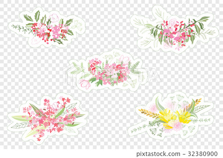 Vintage romantic vector of fashionable bouquets of Vintage romantic vector of fashionable bouquets of 32380900