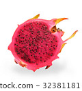 half of dragon fruit isolated on white background 32381181