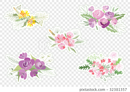 Vintage romantic vector of fashionable bouquets Vintage romantic vector of fashionable bouquets 32381357