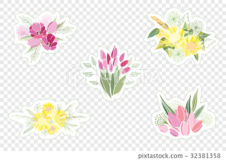 Vintage romantic vector of fashionable bouquets 32381358