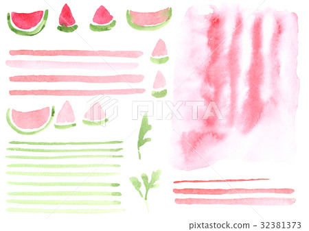 A set of elements painted in watercolor - Stock Illustration [32381373 ...