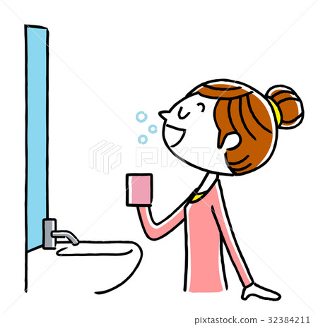 女人：漱口 32384211