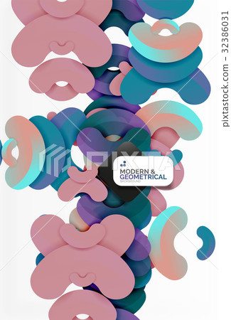 Abstract color geometric round shapes on white 32386031