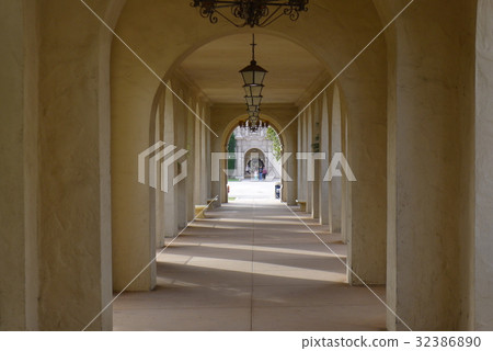A corridor of Balboa Park A corridor of Balboa Park 32386890