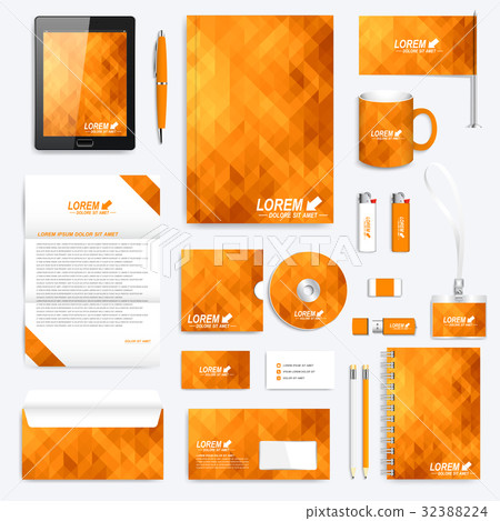 Orange set of vector corporate identity template 32388224