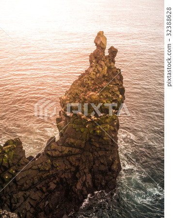 Londrangar, rock lava formation in the sea. Eroded 32388628