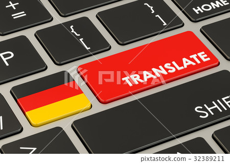 Translate concept on keyboard with German flag 32389211