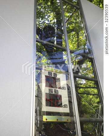 Noise vibration meter at building construction site 32390539