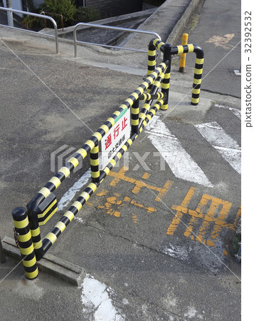 Road road closing fence Road road closing fence 32392532