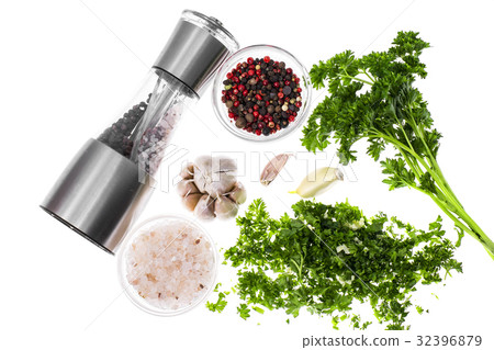 Set of natural spices and herbs for cooking. 32396879