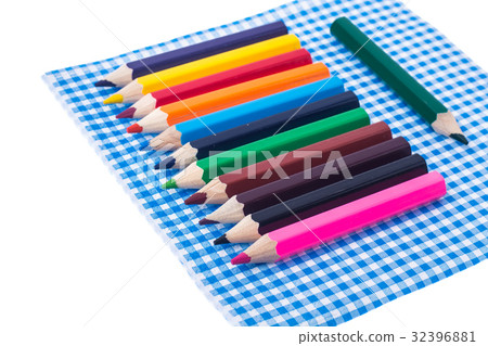 Color pencils for creativity on paper napkins 32396881