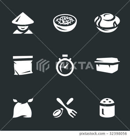 Vector Set of Instant Noodles Icons. 32398056
