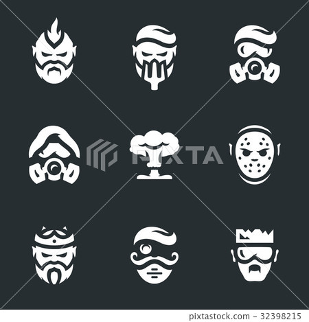 Vector Set of Post-apocalypse Characters Icons. Vector Set of Post-apocalypse Characters Icons. 32398215