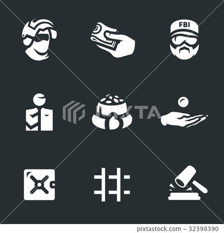 Vector Set of Corruption and punishment Icons. 32398390