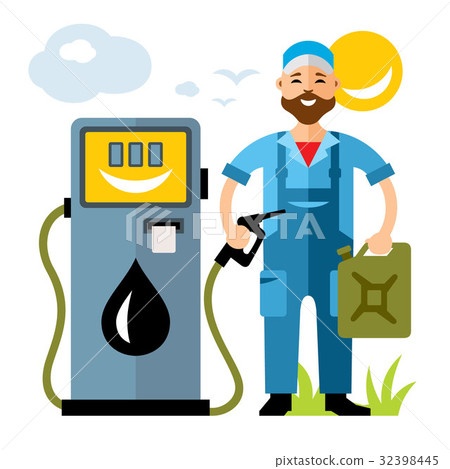 Vector Refueller man. Cartoon illustration. 32398445