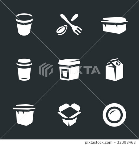 Vector Set of Disposable tableware Icons. Vector Set of Disposable tableware Icons. 32398468