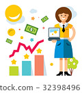 Vector Business woman using laptop 32398496