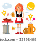 Vector German woman with Beer 32398499