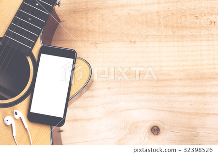phone mobile showing screen on guitar phone mobile showing screen on guitar 32398526