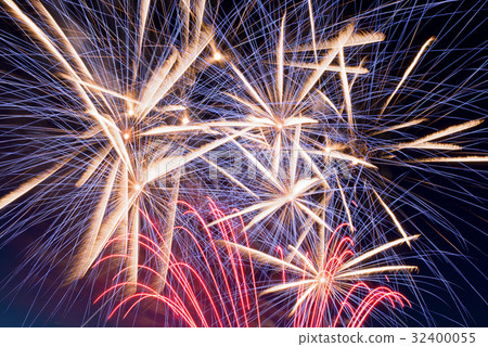 Colored Fireworks in details explosion 32400055