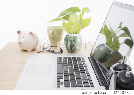 table computer laptop keyboard at the wooden desk table computer laptop keyboard at the wooden desk 32400782