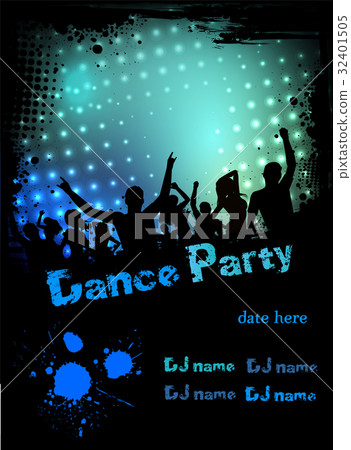 Disco party poster grunge background 32401505