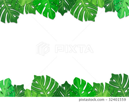 Tropical leaf botanical frame (transparent) Tropical leaf botanical frame (transparent) 32401559