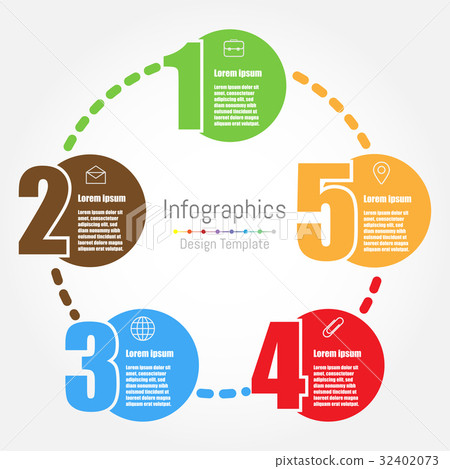 Infographic design template with five options - Stock Illustration ...