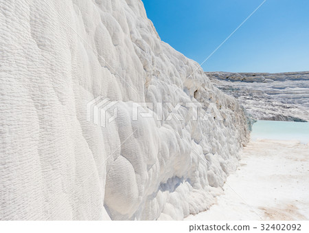 Natural travertine pools and terraces at Pamukkale Natural travertine pools and terraces at Pamukkale 32402092