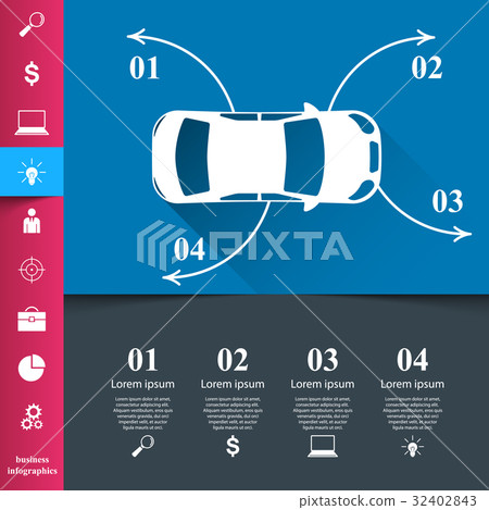 Road infographic. Car icon. 32402843