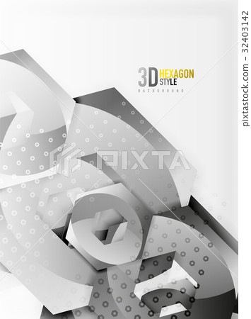 Vector 3d hexagon background - Stock Illustration [32403142] - PIXTA