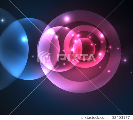 Glowing shiny overlapping circles composition on 32403177