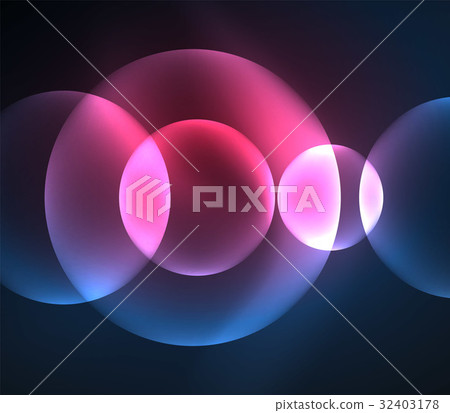 Glowing shiny overlapping circles composition on 32403178