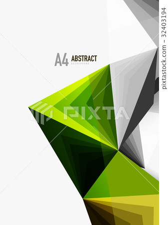 Vector low poly style 3d triangle line 32403194
