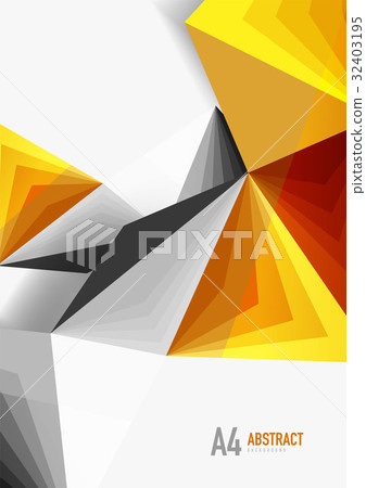 Vector low poly style 3d triangle line 32403195