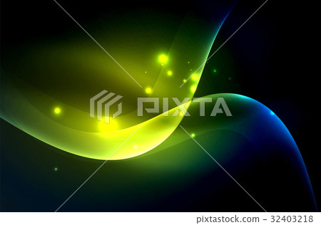 Smoky glowing waves in the dark Smoky glowing waves in the dark 32403218