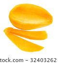Mango fruit slices isolated on white background. 32403262
