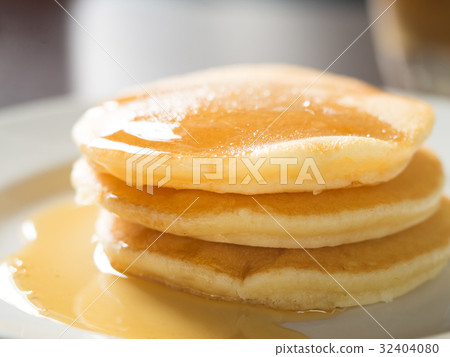 Stack of pancakes with maple syrup. Stack of pancakes with maple syrup. 32404080