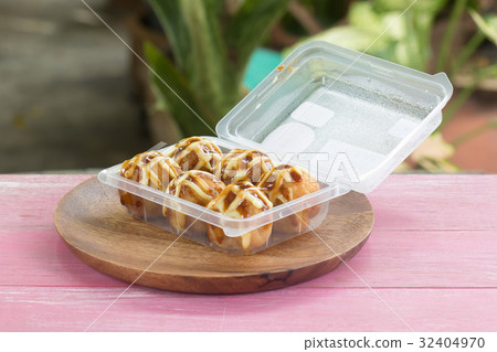 Japanese food Tako Yaki on Box 32404970