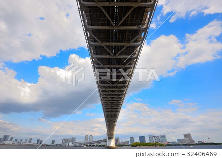 看彩虹橋和Odaiba風景的風景 看彩虹橋和Odaiba風景的風景 32406469